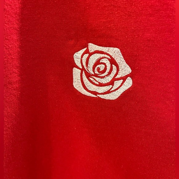 Large rose embroidered crimson red custom sweatshirt gildan heavy blend - Picture 2 of 4